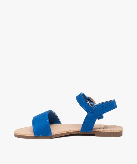 Sandales fille à brides en suédine unie vue3 - GEMO (ENFANT) - GEMO