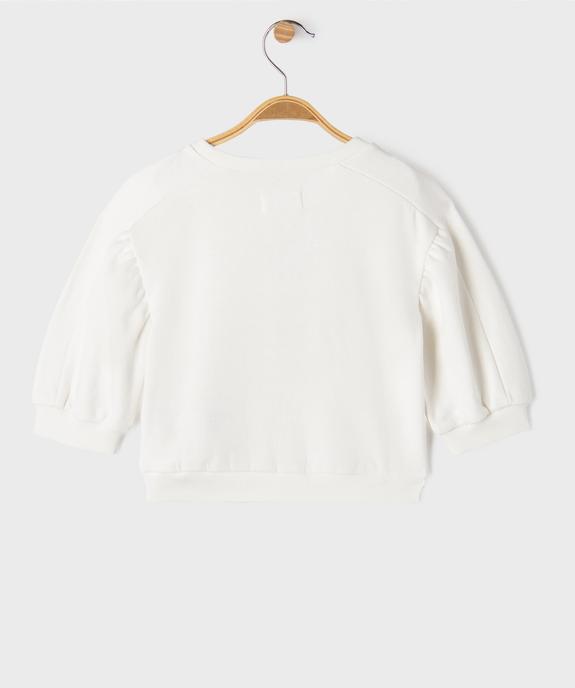Sweat avec manches froncées et motif brodé bébé fille vue3 - GEMO 4G BEBE - GEMO
