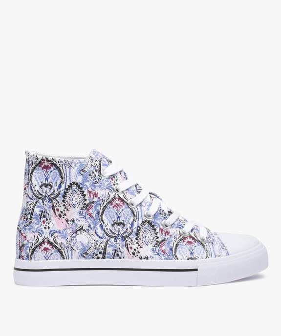 Baskets femme en toile imprimée tige montante vue1 - GEMO 4G FEMME - GEMO