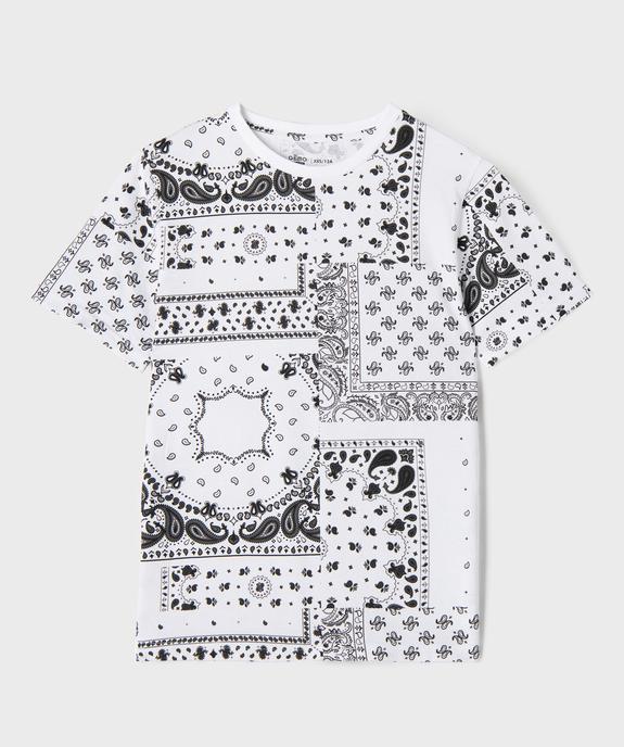 Tee-shirt manches courtes à motifs cachemire garçon vue1 - GEMO 4G GARCON - GEMO