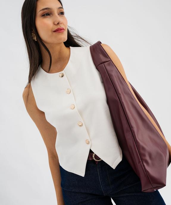 Gilet de costume sans manches à boutons dorés femme vue1 - GEMO(FEMME PAP) - GEMO