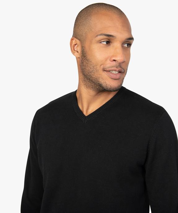 Pull homme en coton avec col V vue5 - GEMO (HOMME) - GEMO