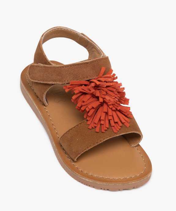 Sandales en cuir avec pompon fantaisie fille vue5 - TANEO GEMO FOR GOOD - GEMO