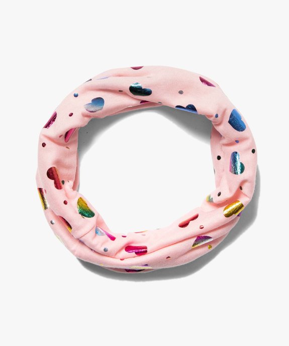 Foulard bébé fille forme snood à cœurs brillants vue1 - GEMO(BEBE DEBT) - GEMO