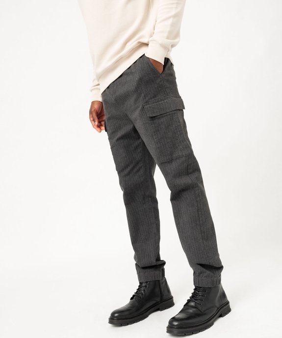 Pantalon jogger à motifs chevrons homme vue2 - GEMO (HOMME) - GEMO