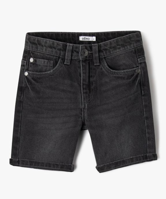 Bermuda skate en jean avec ceinture ajustable garçon vue1 - GEMO (ENFANT) - GEMO