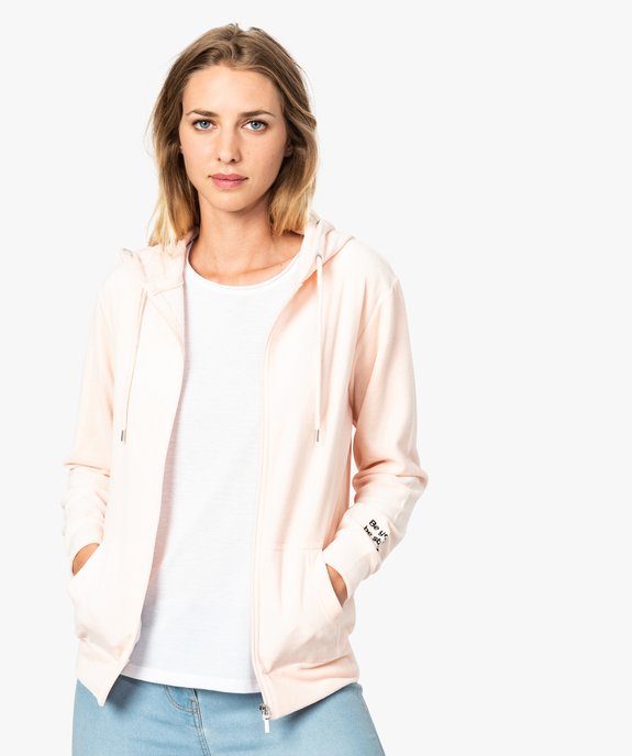 Sweat zippé à capuche en polaire vue1 - FOLLOW ME - GEMO