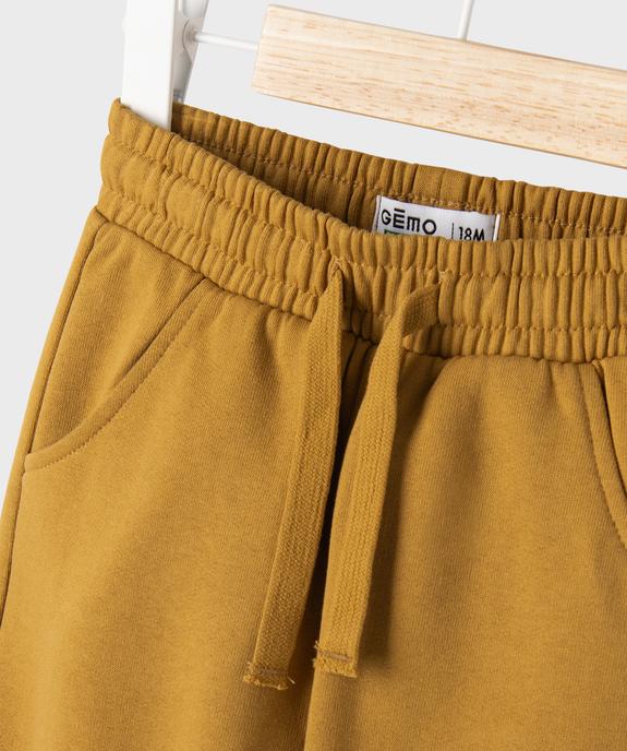 Pantalon de jogging uni avec taille ajustable bébé garçon vue2 - GEMO 4G BEBE - GEMO
