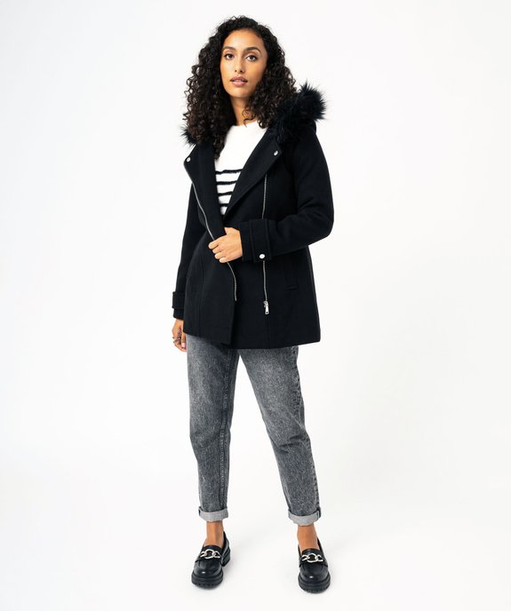 Manteau zippé à capuche en fourrure imitation femme vue5 - GEMO(FEMME PAP) - GEMO