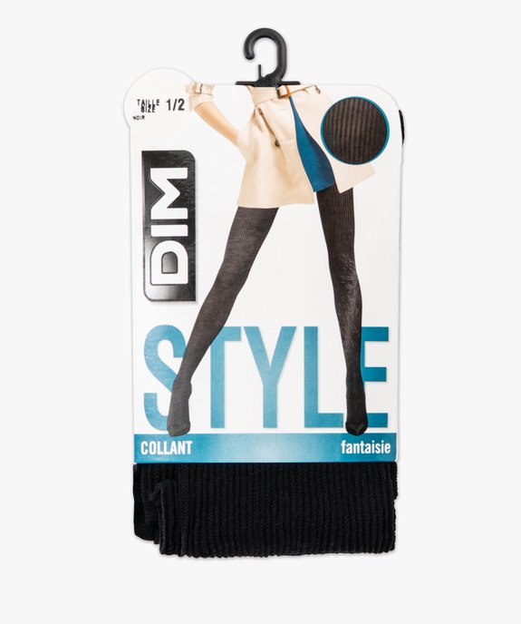 Collant fantaisie en maille côtelée femme - Dim Style  vue4 - DIM - GEMO