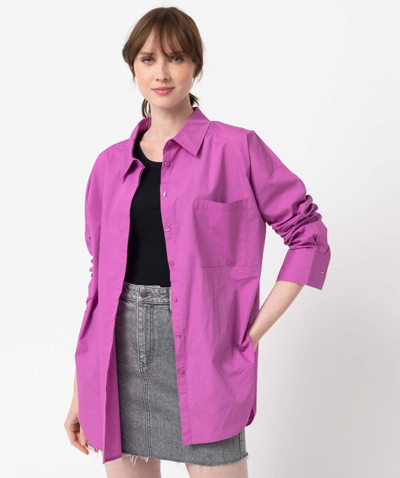 Chemise femme coupe oversize avec poche poitrine vue1 - GEMO(FEMME PAP) - GEMO