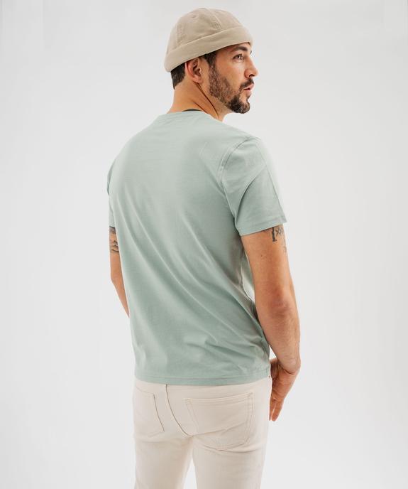 Tee-shirt manches courtes col rond en coton homme vue4 - GEMO 4G HOMME - GEMO