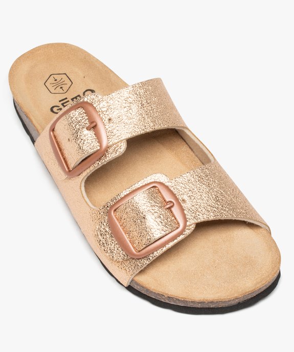 Mules femme à double bride à boucles unies vue5 - GEMO (CASUAL) - GEMO
