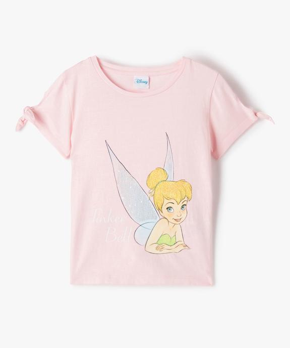 Tee-shirt fille à manches courtes nouées motif Fée Clochette - Disney vue1 - DISNEY DTR - GEMO