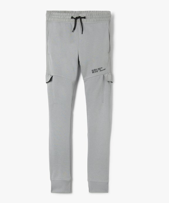 Pantalon de jogging garçon avec empiècements sur les côtés vue1 - GEMO (JUNIOR) - GEMO