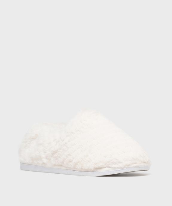 Chaussons pantoufles en fourrure imitation femme vue2 - GEMO 4G FEMME - GEMO