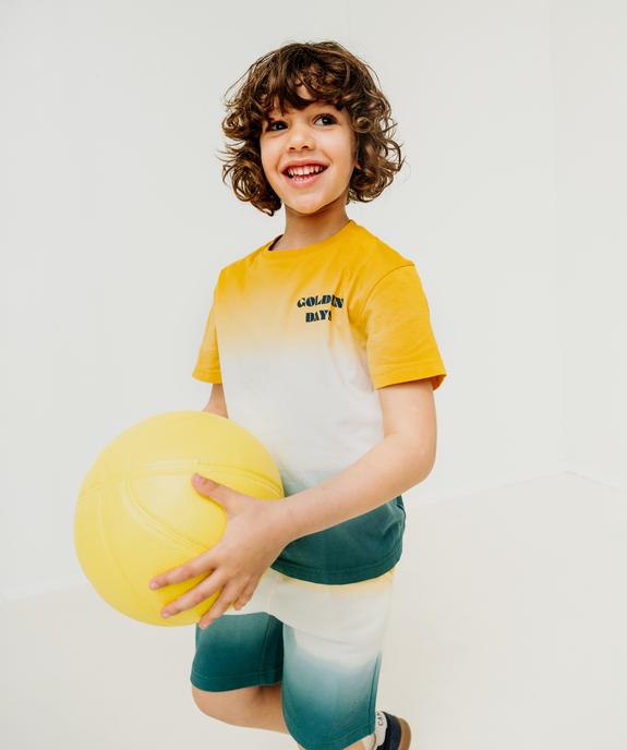 Tee-shirt manches courtes en jersey de coton tie-and-dye garçon vue4 - GEMO 4G GARCON - GEMO