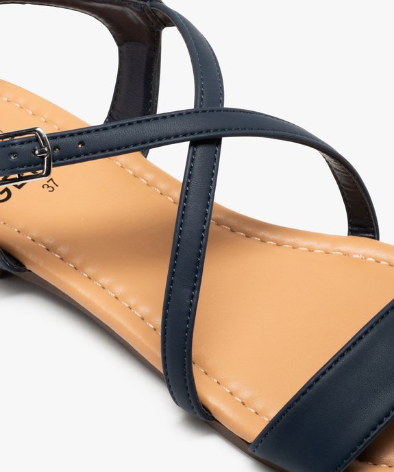 Sandales femme à talon plat et bride foulard vue6 - GEMO (CASUAL) - GEMO
