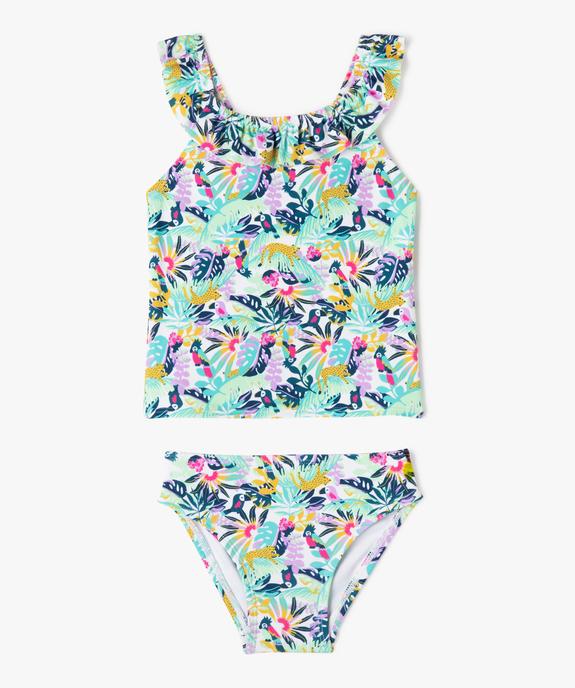 Maillot de bain 2 pièces à motifs exotiques bébé fille vue1 - GEMO 4G BEBE - GEMO
