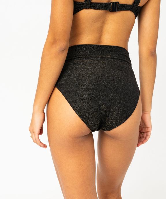 Bas de maillot de bain culotte taille haute pailletée femme vue2 - GEMO 4G FEMME - GEMO