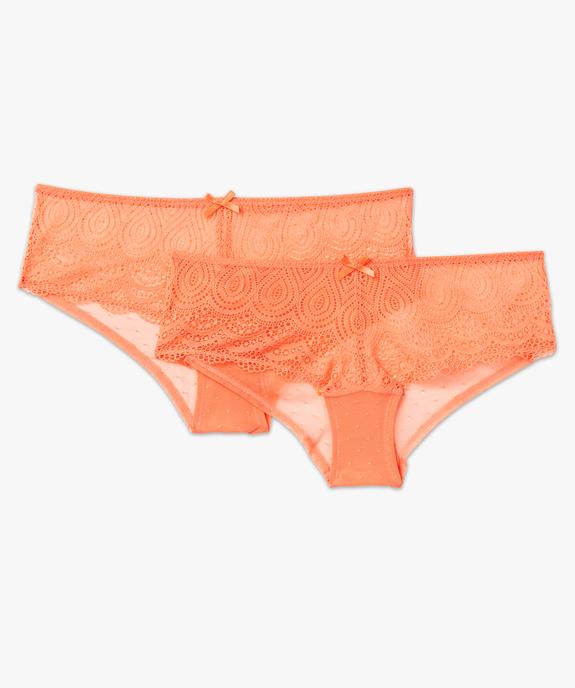 Shorty en dentelle et tulle femme (lot de 2) vue4 - GEMO(HOMWR FEM) - GEMO