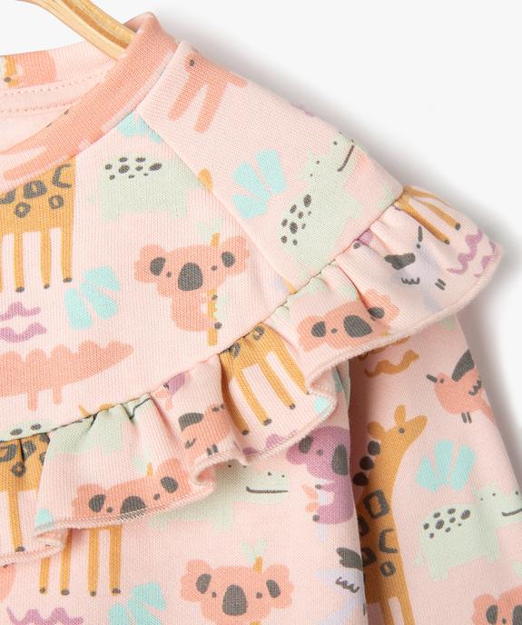 Sweat brassière motifs animalier ouvert sur l’avant bébé fille - GEMO 4G BEBE Sweat brassière motifs animalier ouvert sur l’avant bébé fille vue3 - GEMO 4G BEBE - GEMO
