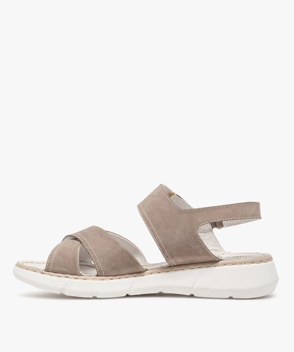 Sandales confort femme avec brides en cuir vue3 - GEMO (CONFORT) - GEMO