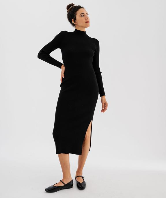 Robe pull longue fendue sur un côté femme vue1 - GEMO(FEMME PAP) - GEMO