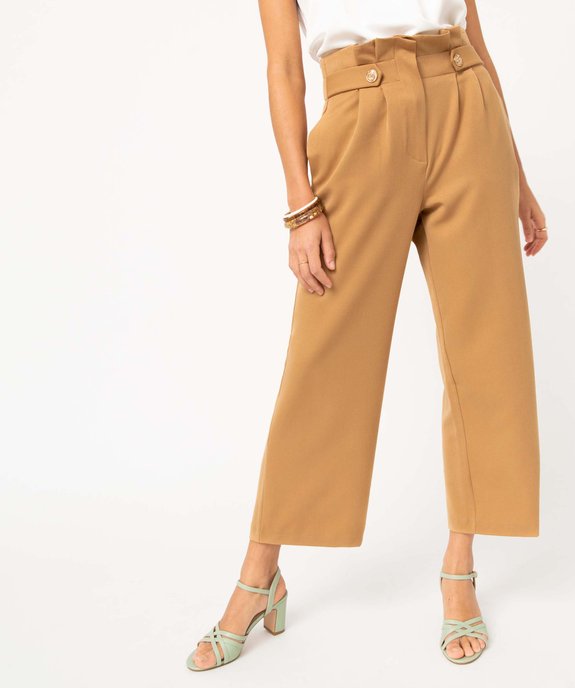Pantacourt femme taille haute coupe ample vue1 - GEMO(FEMME PAP) - GEMO