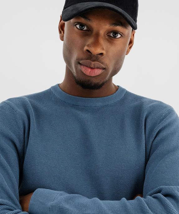 Pull en tricot perlé en coton homme vue2 - GEMO (HOMME) - GEMO