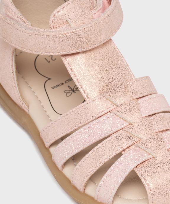 Sandales à scratch en matière pailletée bébé fille - Lovely Wings vue6 - LOVELY WINGS - GEMO