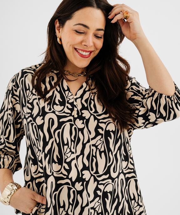 Blouse fluide en viscose avec manches 3/4 femme grande taille vue5 - GEMO 4G GT - GEMO