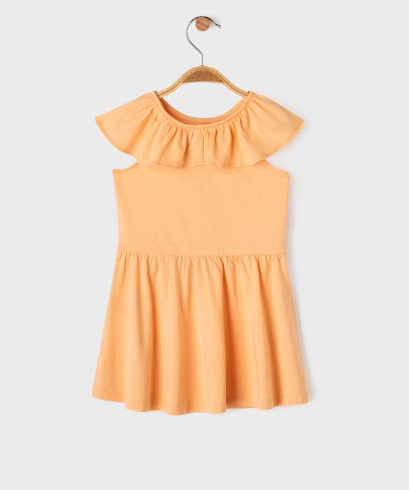 Robe à col volanté en jersey de coton bébé fille vue4 - GEMO 4G BEBE - GEMO