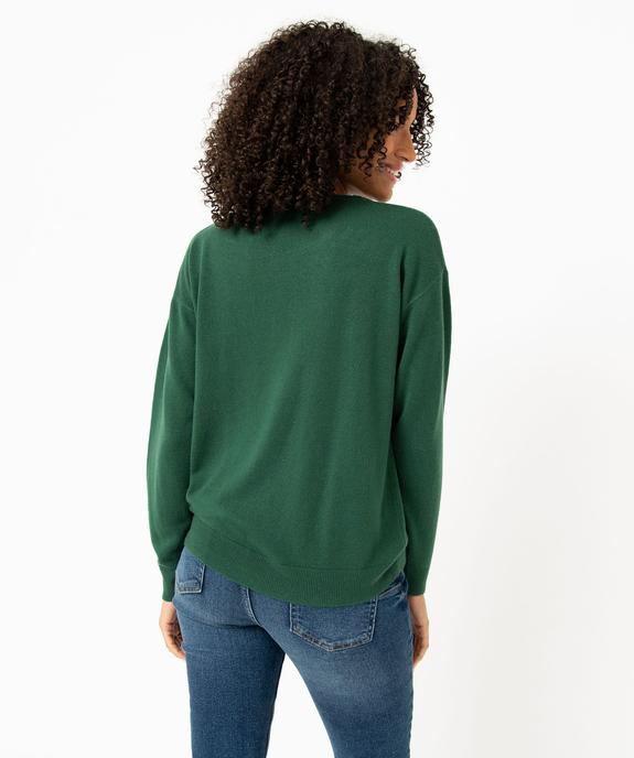 Pull à col rond finitions roulottées femme vue3 - GEMO(FEMME PAP) - GEMO