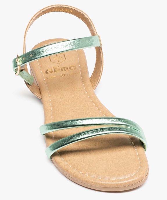 Sandales fille unies à fines brides métallisées vue5 - GEMO (ENFANT) - GEMO