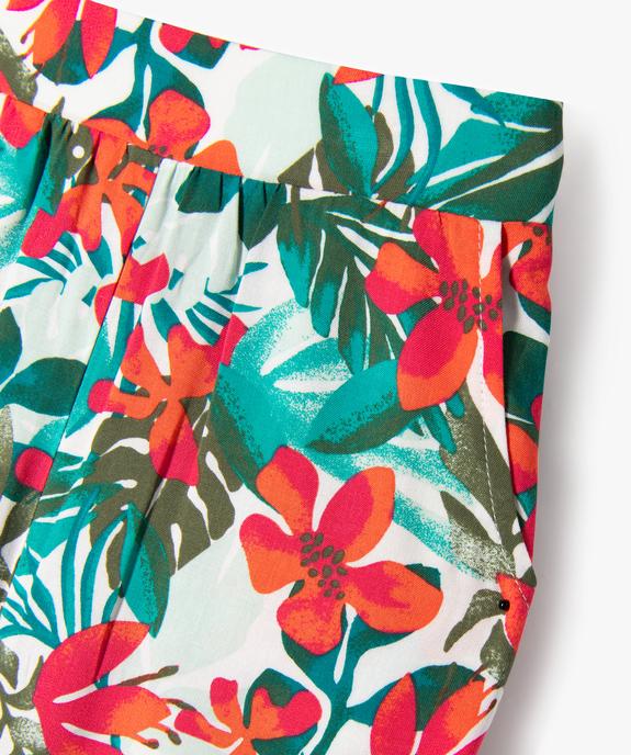 Pantalon fluide imprimé fleuri fille vue2 - GEMO 4G FILLE - GEMO