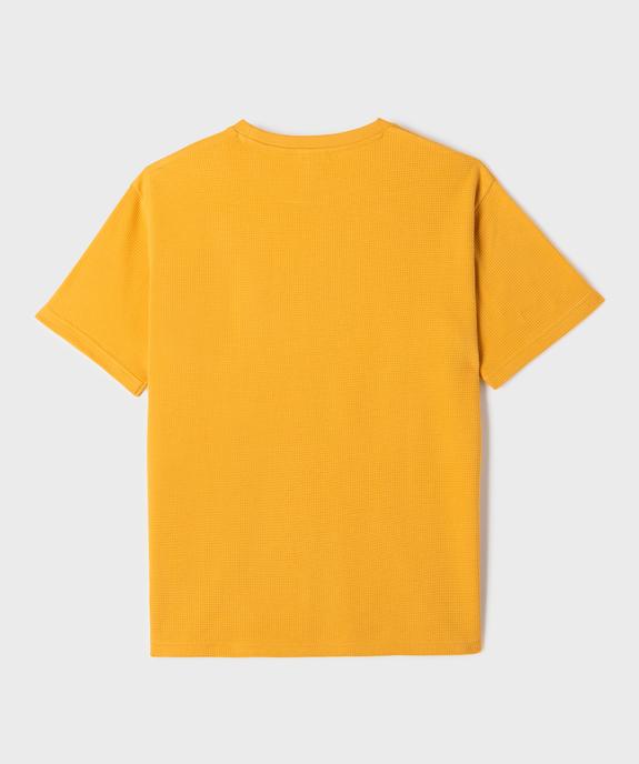 Tee-shirt manches courtes oversize en maille nid d'abeille garçon vue4 - GEMO 4G GARCON - GEMO