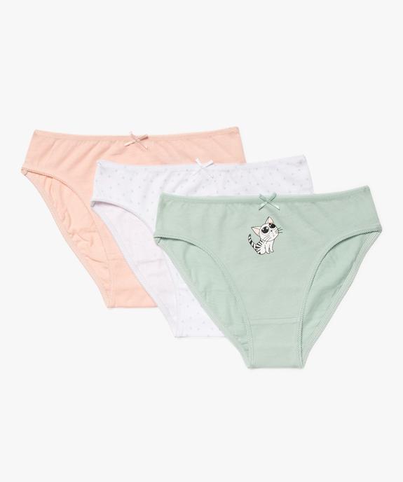 Culottes assorties en coton extensible fille (lot de 3) vue1 - GEMO 4G FILLE - GEMO