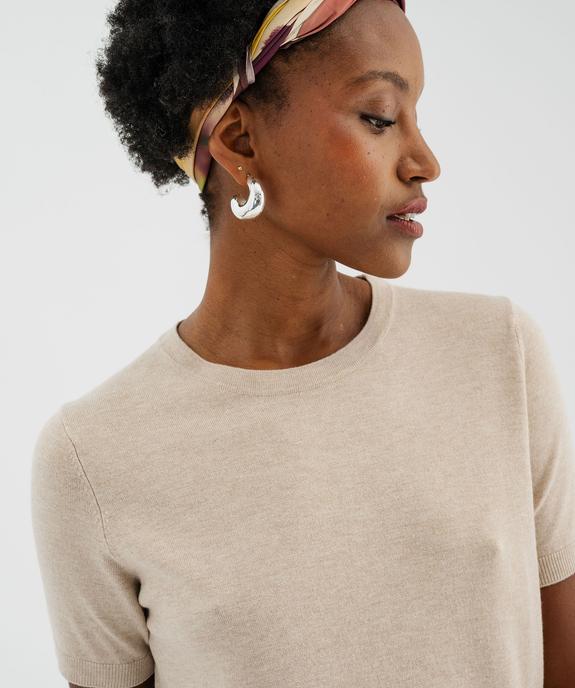 Pull à manches courtes en maille fine et fluide femme vue2 - GEMO 4G FEMME - GEMO