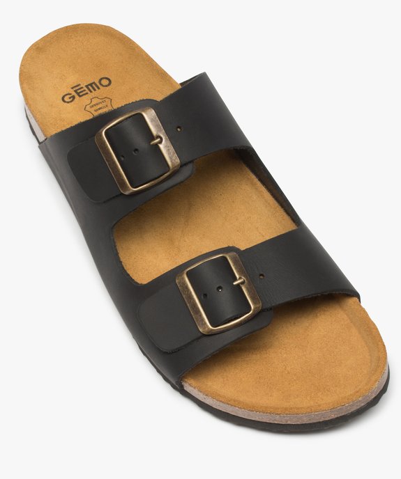Mules homme dessus cuir larges brides à boucle vue5 - GEMO (CASUAL) - GEMO