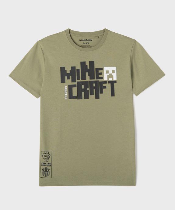 Tee-shirt manches courtes en jersey de coton imprimé devant et dos garçon - Minecraft vue1 - MINECRAFT - GEMO