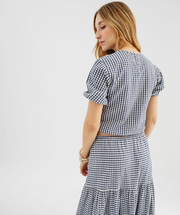 Blouse manches courtes à motif vichy femme vue4 - GEMO(FEMME PAP) - GEMO