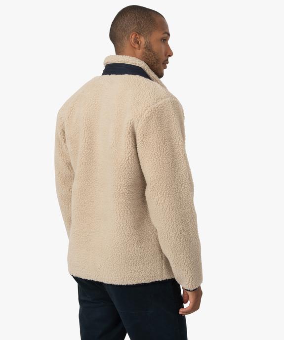 Veste polaire homme zippé en sherpa vue3 - GEMO (HOMME) - GEMO