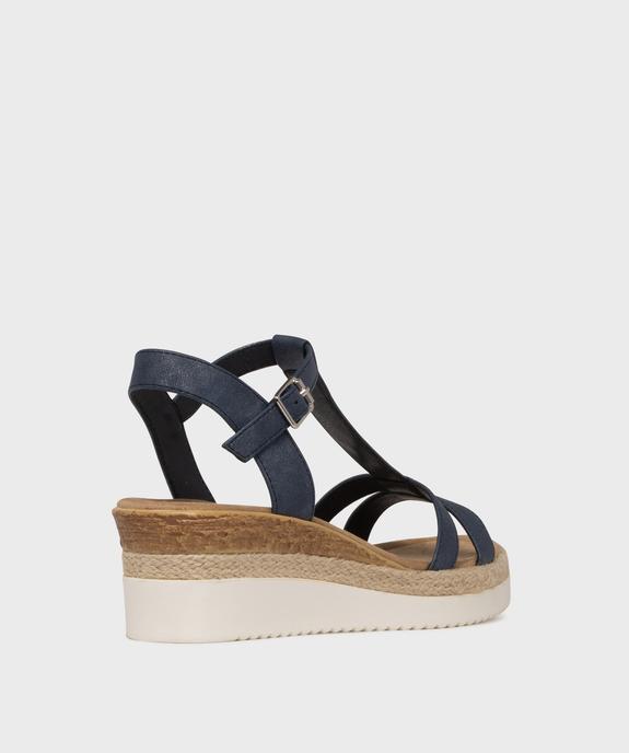 Sandales à talon compensé et bride pailletée femme vue2 - VALENTINA BALDA - GEMO