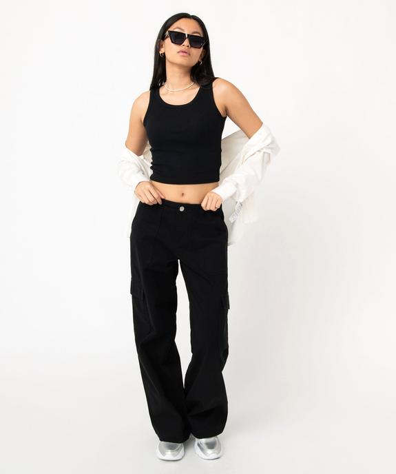 Pantalon large coupe cargo femme vue1 - GEMO 4G FEMME - GEMO