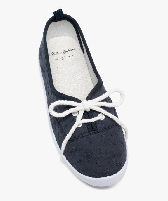 Ballerines en toile avec lacets cordelette femme - Valentina Baldano vue12 - VALENTINA BALDA - GEMO