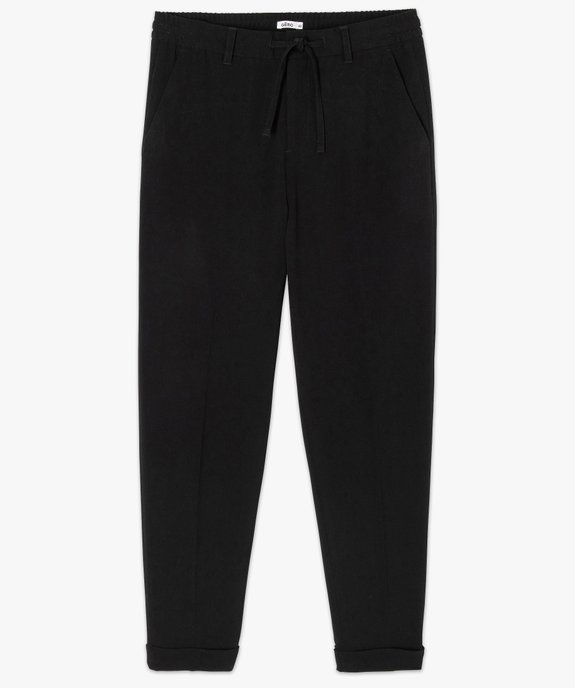 Pantalon homme en toile stretch avec taille élastiquée vue4 - GEMO (HOMME) - GEMO