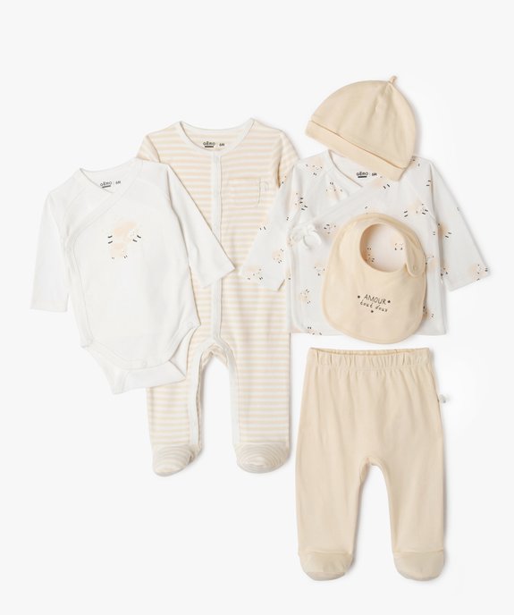Ensemble naissance 6 pièces bébé vue1 - GEMO 4G BEBE - GEMO
