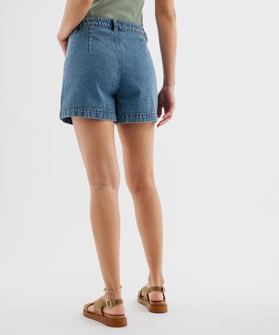 Short en jean ample taille haute avec poches sur l’avant femme vue4 - GEMO 4G FEMME - GEMO