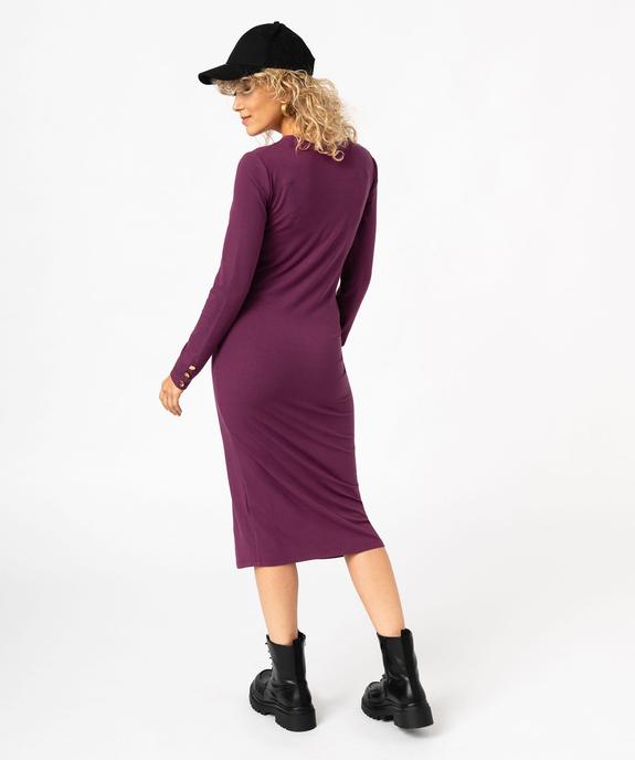 Robe de grossesse à manches longues en maille côtelée vue3 - GEMO 4G MATERN - GEMO